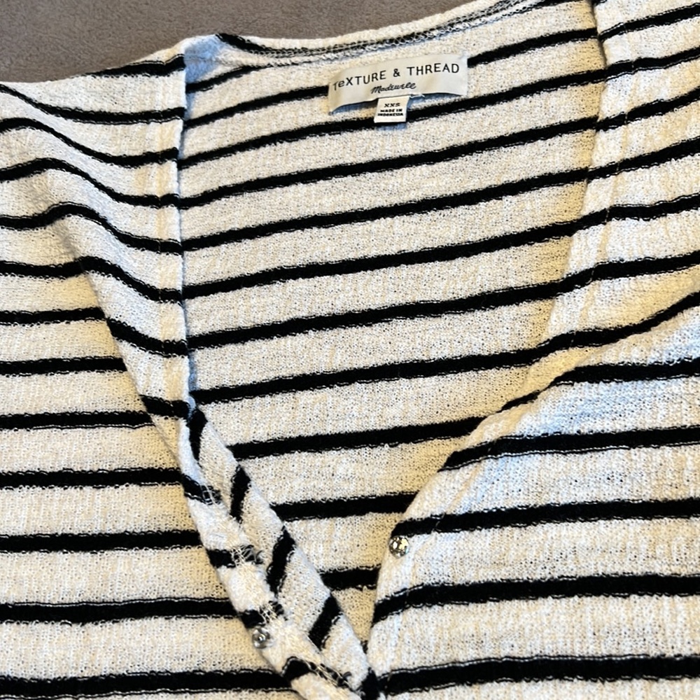 Madewell Texture & Thread Short-Sleeve Wrap Top in Stripe - Picture 5 of 12